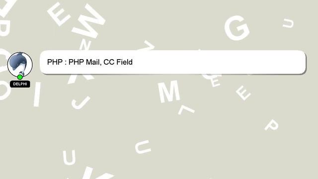 PHP : PHP Mail, CC Field смотреть онлайн