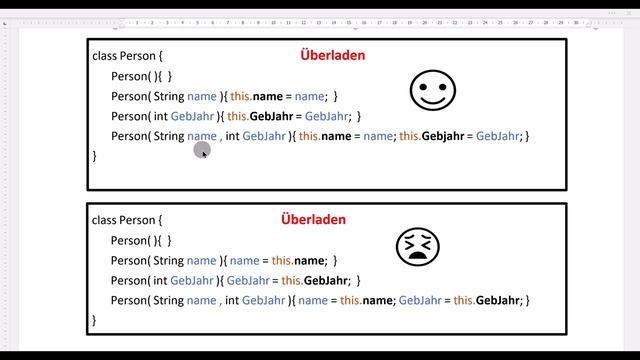 Java lernen [12] -- Konstruktor überladen, verketten -- super() und this / Programmieren/ course смотреть онлайн