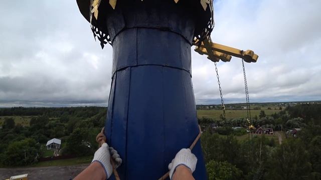 Восстановление креста после урагана на Пятницком храме с. Туголес смотреть онлайн