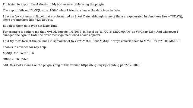 Databases: MySQL reads Date columns in Excel as DateTime? смотреть онлайн
