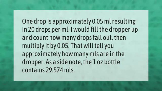 Is 1 mL a full dropper? смотреть онлайн