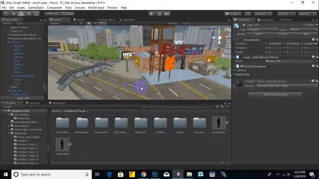 Adding Animated Soldiers Standing idle in shooter game unity 3d #39 смотреть онлайн