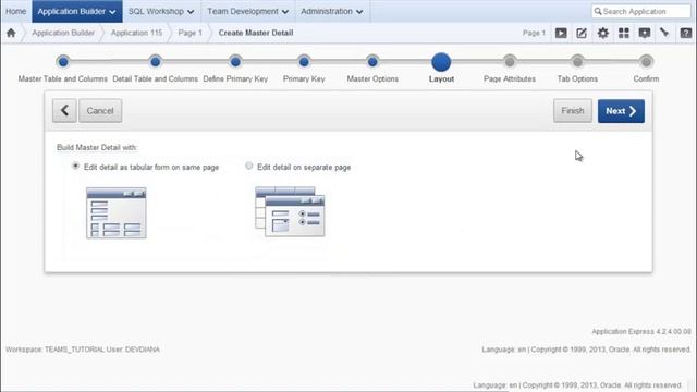 Oracle APEX 4.2.4 Tutorial (13 of 22) - Create a master-detail form смотреть онлайн