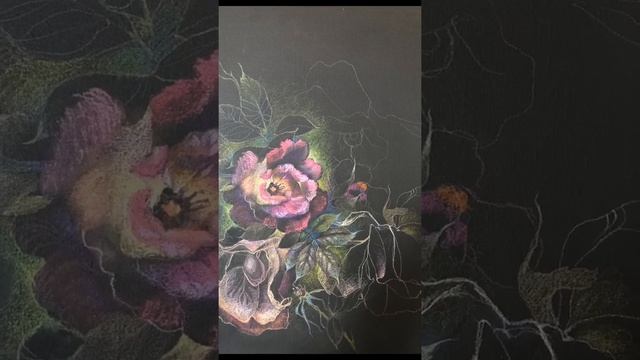 Наташа Румянцева/графика «Чёрный Сад»/чёрный холст/пастель/акварельные карандаши смотреть онлайн