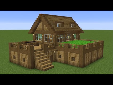 Майнкрафт - Как построить дом выживания с фермой. Minecraft смотреть онлайн