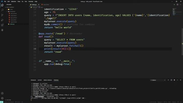 12 - Flask - Leer datos desde MYSQL смотреть онлайн