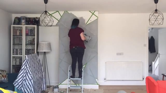 How to paint a geometric feature wall with tape | Sharn's House ?️ смотреть онлайн