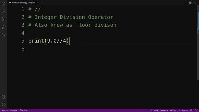 The Python Integer Division Operator смотреть онлайн