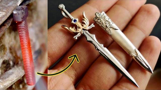 Turning Rusty Bolt Into Sword Pendant - Sword Pendant Making