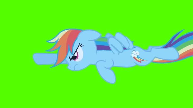 Rainbow Dash Flies Fast - Green Screen Ponies