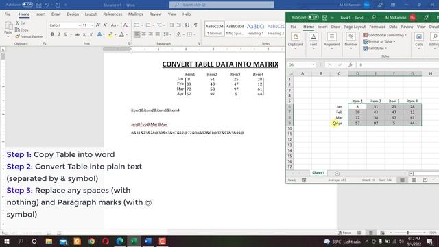 How to convert Excel Table into Matrix in word File - Engineers Academy смотреть онлайн