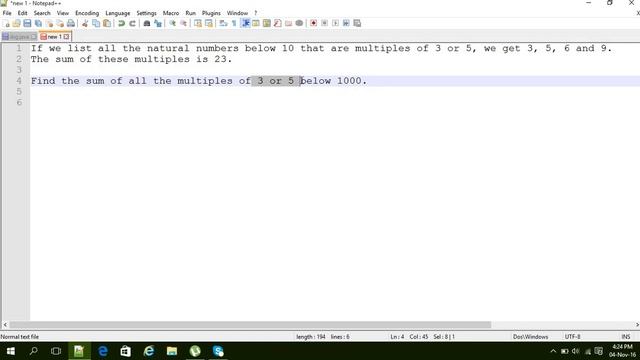 project euler 1 - Find the sum of all the multiples of 3 or 5 below 1000 смотреть онлайн