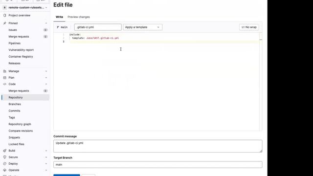 GitLab SAST Specifying a remote ruleset configuration Demo смотреть онлайн