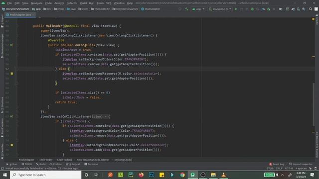 Select Multiple Rows in a RecyclerView | Android Tutorial смотреть онлайн