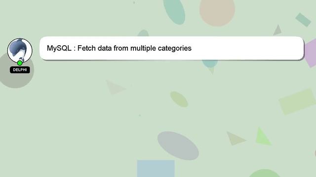 MySQL : Fetch data from multiple categories смотреть онлайн