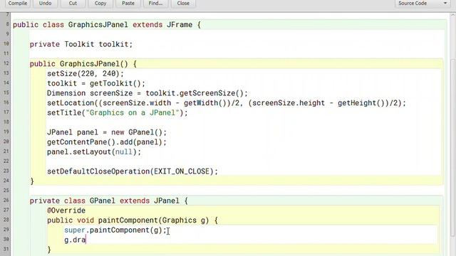 Java2-07e - Java Swing - Drawing on a JPanel смотреть онлайн