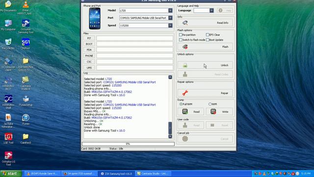 Samsung L720 S4 unlock Via Z3x Box смотреть онлайн