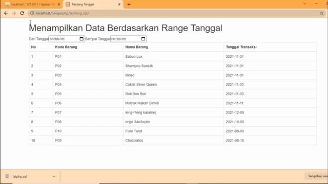 Tutorial PHP Pemula #15 Menampilkan Data Berdasarkan Range Tanggal смотреть онлайн