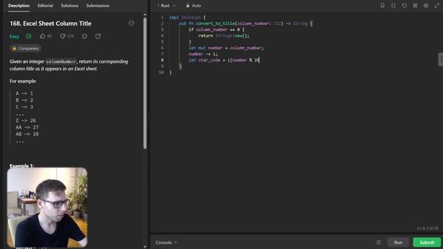 Unlocking LeetCode 168. Excel Sheet Column Title with Rust: The Power of Iteration vs Recursion смотреть онлайн