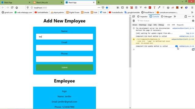 React JS Tutorial - Lifecycle Methods смотреть онлайн