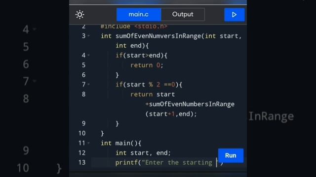 How to write a c Program to find the sum of all even number in a given range using recursion. смотреть онлайн