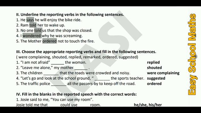 9th English Refresher course Module #17 REPORTED SPEECH 2021-2022 Answers || TN Easy School Maths смотреть онлайн