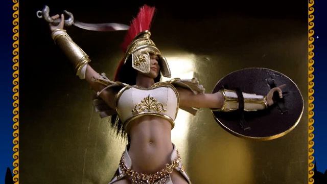 Phicen review in a Spartan costume of Ancient Greece. смотреть онлайн