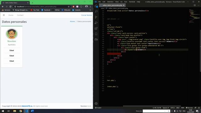 7. Index y frontend de vista Editar datos - Sistema Farmacia PHP JS MYSQL HTML CSS смотреть онлайн