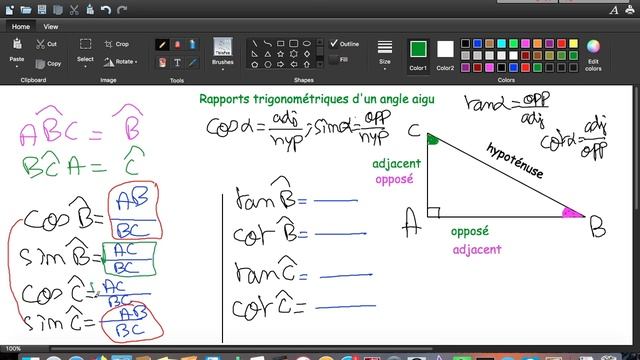 [Maths] 1ère année (lycée) maths: Rapports trigonométriques d'un angle aigu (cours) смотреть онлайн