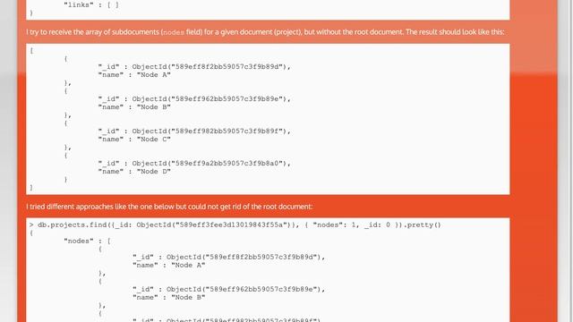 MongoDB 3.4 - get array of subdocuments without root document смотреть онлайн