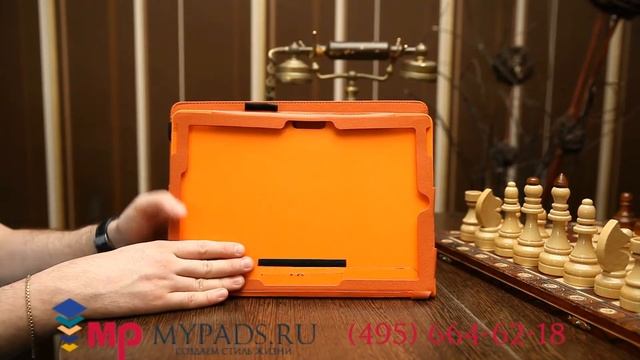 Фирменный чехол для Microsoft Surface Pro 3 12" оранжевый кожаный смотреть онлайн