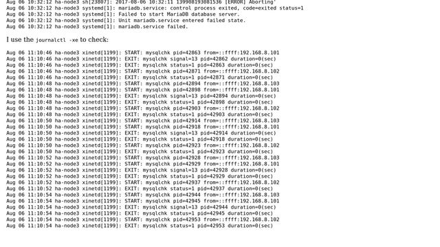 Databases: Cannot start the mariadb.service in the 3rd node смотреть онлайн