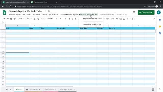 Como importar Cards do Trello para uma planilha do Google смотреть онлайн