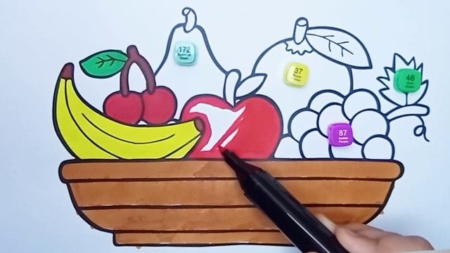 How to Draw a Fruit Basket | Drawing, Painting and Coloring Cute Fruit Basket for Kids & Toddlers смотреть онлайн