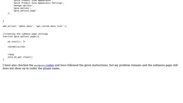 Wordpress: Adding submenu to custom plugin menu page created with add_menu_page() function смотреть онлайн