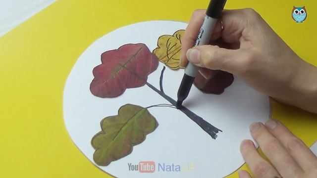 Осіннє дерево з сухого листя. Аплікація ??Аutumn tree смотреть онлайн