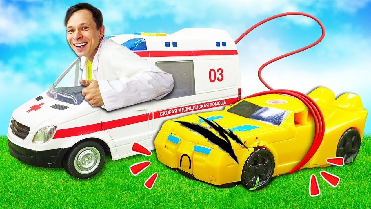 Роботы Трансформеры лечатся после сражения с Десептиконом! Видео для мальчиков смотреть онлайн