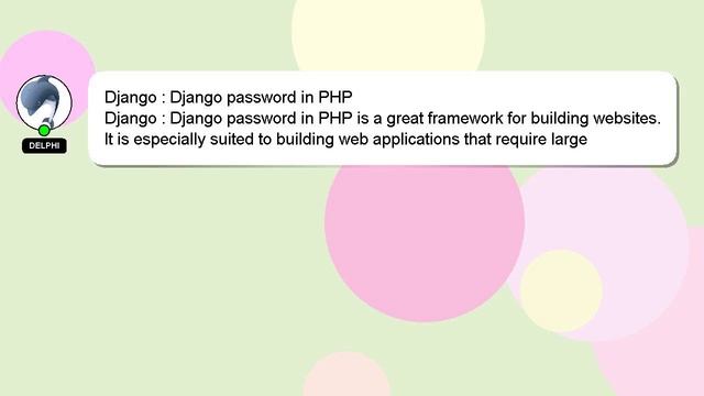 Django : Django password in PHP смотреть онлайн