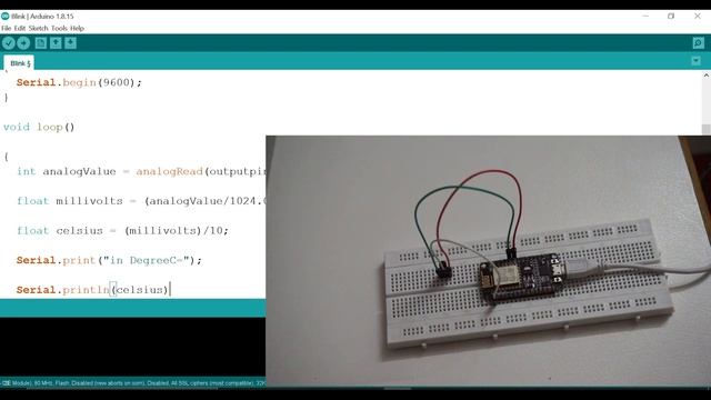 [BEGINNER TUTORIAL] ESP8266 NODE MCU #3 | LM35/TMP36 EXAMPLES | TEMPERATURE + BUZZER смотреть онлайн