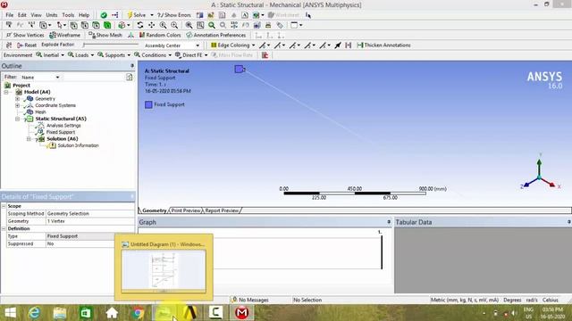 Shear force diagram and Bending Moment diagram in Ansys Workbench смотреть онлайн