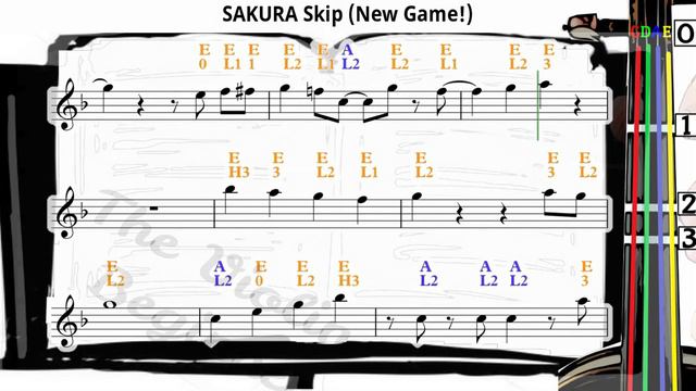 SAKURAスキップ | SAKURA Skip | New Game! OP | Violin SHEET MUSIC [With Fingerings] [Level 4] смотреть онлайн