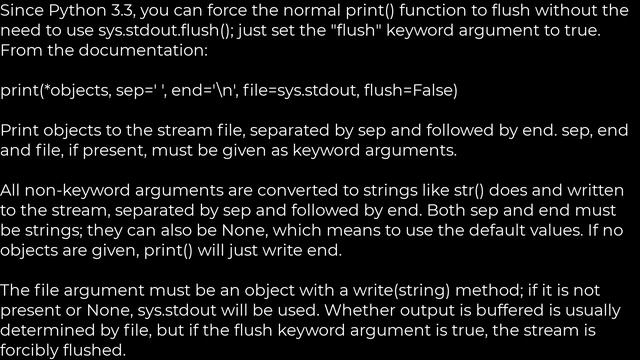 Python :How can I flush the output of the print function?(5solution) смотреть онлайн