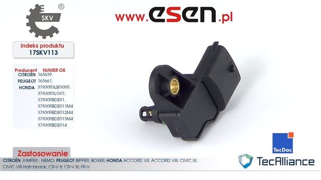 Map Sensor Citroen Jumper, Peugeot Boxer, Honda Accord, Honda Civic OE 163639, 163661, 37830RBDE014 смотреть онлайн