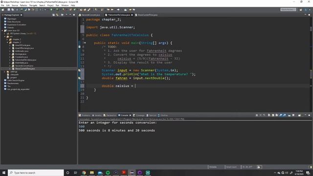 Fahrenheit to Celsius | Apply What You've Learned 2-2 | Learn Java Programming смотреть онлайн