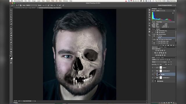Halloween Skull Face Photoshop Tutorial смотреть онлайн