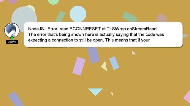 NodeJS : Error: read ECONNRESET at TLSWrap.onStreamRead смотреть онлайн