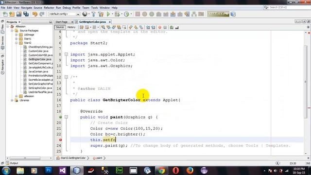 Get Brighter Version Of Current Color in Java Applet and AWT in Netbeans смотреть онлайн