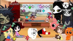 SCP characters React To Indie Cross MOD Part 1 (Week 1 Cuphead)