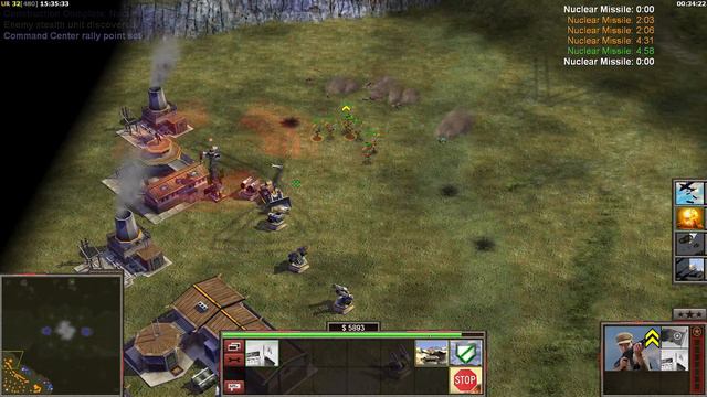 [C&C Generals Zero Hour] 1vs7 - All Infantry - Nuked Them Back To The Stoneage !