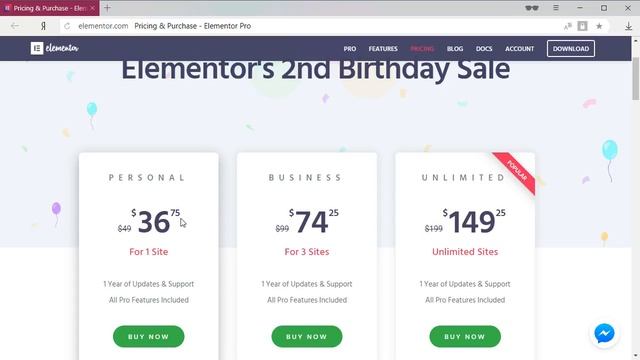 Скидка 25% в честь Дня Рождения Elementor смотреть онлайн